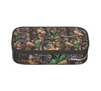 FRESQA Bolsa para lápices de papelería con compartimento duradero de gran capacidad para agua de mar transparente, arena blanca y playa, Camuflaje de árbol frío, Talla única, Funda para llave