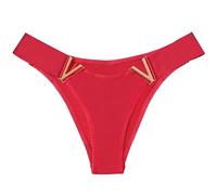 FRESQA Bragas Sexis sin Costuras para Mujer, Tangas de Tiro bajo, Bragas Decorativas de Metal en Forma de V, Bragas de Bikini, Bragas de Horquilla Alta, Ropa Interior para Mujer