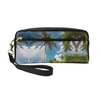 FRESQA Bright Mushrooms Art Print - Mini bolsa de maquillaje portátil, versátil y compacta, perfecta para tus artículos esenciales, Dos palmeras tropicales, Talla única