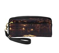 FRESQA Bright Mushrooms - Mini bolsa de maquillaje portátil con impresión artística, versátil y compacta, perfecta para tus artículos esenciales, Book Room Mysterious Library, Talla única