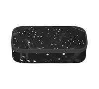 FRESQA Butterflies and Blooms - Estuche para bolígrafos de papelería de gran capacidad, con compartimento duradero, Estampado de purpurina blanca y negra, Talla única, Funda para llave