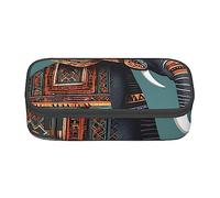 FRESQA Butterflies and Blooms - Estuche para bolígrafos de papelería de gran capacidad, con compartimento duradero, Patrón de elefante azteca, Talla única, Funda para llave