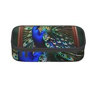 FRESQA Butterflies and Blooms - Estuche para bolígrafos de papelería de gran capacidad, con compartimento duradero, Hermosa imagen de pavo real, Talla única, Funda para llave