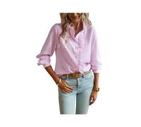 FRESQA Camisa Blanca para Mujer, Top de Manga Larga de otoño, Blusas Elegantes a la Moda para Mujer, Blusas Informales a Rayas para Oficina, Camisas para Mujer