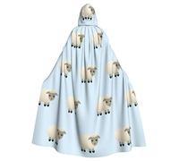 FRESQA Capa de poliéster con capucha de oveja para adultos, capa de Halloween y Navidad, capa de bruja de vampiro, disfraz de cosplay