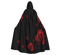 FRESQA Capa de poliéster con capucha para adultos, color rojo y rosa, capa de bruja de vampiro, disfraz de cosplay