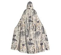 FRESQA Capa de poliéster con capucha para adultos, diseño de campo de uva, para Halloween, Navidad, disfraz de bruja de vampiro