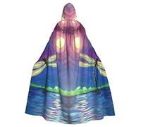 FRESQA Capa de poliéster con capucha para adultos, diseño de libélula, capa de bruja de vampiro, disfraz de cosplay