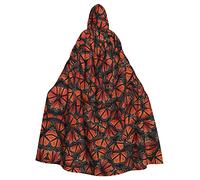 FRESQA Capa de poliéster con capucha para adultos, diseño de mariposas monarca, capa de bruja de vampiro, disfraz de cosplay