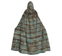 FRESQA Capa rústica de madera de granero antiguo de poliéster con capucha para adultos, capa de Halloween y Navidad, capa de bruja de vampiro, disfraz de cosplay