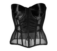 FRESQA Corsé Sexi de Malla por Encima del Busto para Mujer, Tops de Corte Entallado para Mujer, corsés Transparentes y corpiño Moldeador de Cuerpo de Talla Grande XXS-5XL