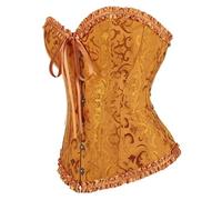 FRESQA Corsé victoriano de talla grande para mujer, corsés por encima del busto, corsé Sexy, corpiño con cordones, corsé de Jacquard, Top y2k blanco y rosa