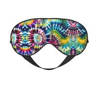 FRESQA Exotic Tribe - Antifaz unisex con estampado de teñido anudado de doble cara, ideal para dormir profundamente y cuidado de la piel, color negro