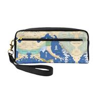 FRESQA Green Alien Print - Mini bolsa de maquillaje portátil, versátil y compacta, perfecta para tus artículos esenciales, Mapa de Grecia, Talla única