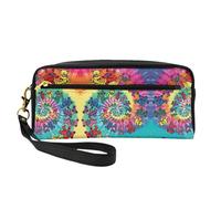 FRESQA Mini bolsa de maquillaje portátil con estampado azul y morado, versátil y compacta, perfecta para tus artículos esenciales, Oso de Acción de Gracias bailando, Talla única