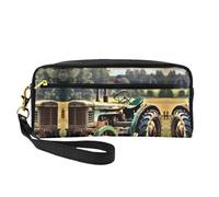 FRESQA Mini bolsa de maquillaje portátil con estampado de flores de amapola, versátil y compacta, perfecta para tus artículos esenciales, Old Tractor Photo Farm, Talla única