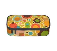 FRESQA Patrón de comida divertido gran capacidad durable compartimiento papelería pluma bolsa, caja de lápiz, Abstracto colorido, Talla única, Funda para llave