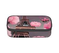FRESQA Periodic Table of Elements - Estuche para bolígrafos de papelería con compartimento duradero de gran capacidad, caja de lápices, Paris Street Torre Eiffel Rosa Floral, Talla única, Funda para