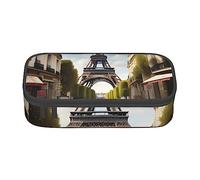 FRESQA Petoskey and Stones - Estuche para bolígrafos de papelería de gran capacidad y duradero, estuche para lápices, París calle escena Torre Eiffel, Talla única, Funda para llave