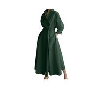 FRESQA S-5XL de Moda Coreana para Mujer, Vestido Camisero de Manga Larga, Vestido Largo Elegante con Cuello Vuelto, Ropa de Calle de otoño e Invierno