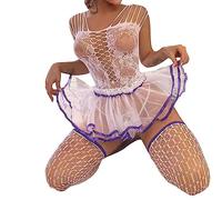 FRESQA Sexy mujer transparente blanco vestido de novia juego de rol disfraz damas caliente sexy lencería colegiala cosplay conjunto erótico pijamas