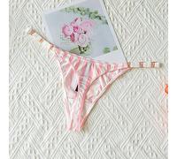 FRESQA Tanga Sexy de Seda de Hielo para Mujer, lencería de Leopardo de Metal, Bragas para Ejercicio físico, Levantamiento de Cadera, Espalda en T de Tiro bajo