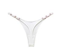 FRESQA Tanga Sexy de Seda de Hielo para Mujer, lencería de Leopardo de Metal, Bragas para Ejercicio físico, Levantamiento de Cadera, Espalda en T de Tiro bajo