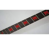 Fret Markers Dagger Hanneman Sticker Inlay Vinyl Guitar & Bass (rojo)