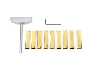 FRET Press Caul Herramienta con 9 Insertos de Radio, Herramienta de Reparación de Guitarra para Guitarra Eléctrica y Luthiers de bajo, Medir Fácilmente Tablas de Pasar por Alto,