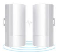 Fretech Wireless Bridge Set 900Mpbs 5.8G WiFi Outdoor CPE Point to Point Long Range up to 2-3KM CPE200 with 12dBi High-Gain Antenna，24V PoE Power, IP65 Waterproof,2-Pack