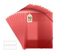 FRETONBA Carpeta A4, 10 Unidades, Cierre Con Correa Elástica, Material PP Resistente y Duradero, Carpeta Plástico Fundas A4