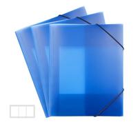 FRETONBA Carpeta a4, Carpeta 3 Unidades, Carpetas Plastico A4 Cierre con Correa Elástica, Carpetas Plastico Material PP Resistente y Duradero, Carpeta Fundas Plastico a4