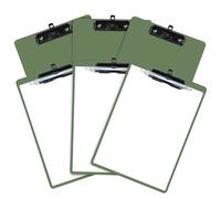 FRETONBA Portapapeles A4 con Portalápices, 6 Piezas Carpeta de Plástico, Tablero de Escritura con Ganchos Retráctiles, A4 Clipboards para Oficina, Hospital, Aulas (Verde)