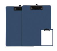 FRETONBA Portapapeles con Pinza A4, 2 Piezas Carpeta de Plástico, Tablero de Escritura con Ganchos Retráctiles, A4 Clipboards para Oficina, Hospital, Aulas (Azul)