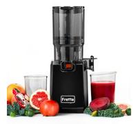 Fretta Extractor de Zumo Boca Ancha 5.3 Pulgadas 250W, Cap. 1,8L（Black） | Filtro triple para mayor rendimiento, admite frutas enteras, piezas desmontables, fácil de instalar y limpiar