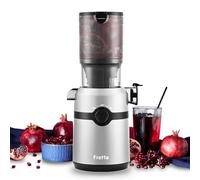 Fretta Extractor de Zumos y Verduras, Apertura de 108MM y Capacidad de 1L, Licuadora Prensado en Frio para Verduras Frutas Enteras, 200W Slow Juicer Machine, Fácil Montaje y Limpieza, Sin BPA(Plata)