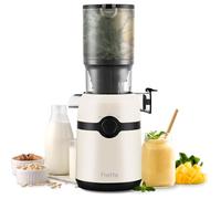 Fretta Extractor de Zumos y Verduras, Apertura de 108MM y Capacidad de 1L,Licuadora Prensado en Frio para Verduras Frutas Enteras,200W Slow Juicer Machine,Fácil Montaje y Limpieza,Sin BPA(Blanco Roto)