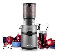 Fretta Extractor de Zumos y Verduras, Apertura de 108MM y Capacidad de 1L, Licuadora Prensado en Frio para Verduras Frutas Enteras, 200W Slow Juicer Machine, Fácil Montaje y Limpieza, Sin BPA (Gris)