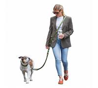 FREUDENTIER Correa para el cuello, 3 m, ajustable sin niveles, para perros pequeños, medianos y grandes (verde oliva, 3 m)