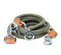 FREUDENTIER Correa para perros ajustable de 3 m, correa para colgar para perros medianos y grandes (verde bosque)