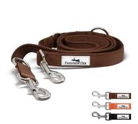 FREUDENTIER Correa para perros de 2 m - Correa ajustable - Acolchado suave para una agradable correa resistente para perros medianos y grandes - Modelo Clyde (marrón, 25 mm)