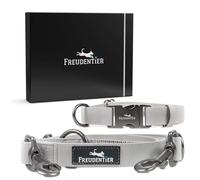 Freudentier® Correa y Collar para Perros en Elegante Set | Incluye Caja de Regalo | Fácil de Limpiar y Resistente (37-58cm)