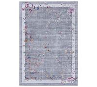 Freundin Home - Alfombra de diseño Oriental Gloriosa (80 x 150 cm, diseño clásico Floral, Vintage, 100% poliéster, Ideal para salón, Dormitorio o Estudio), Color Gris Claro