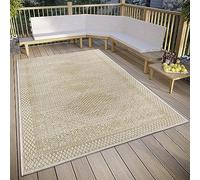 freundin Home Collection Sophie Alfombra oriental para interior y exterior, vintage, tejido plano, clásica, resistente a la intemperie, para salón, pasillo, balcón, terraza, jardín, crema beige, 200 x