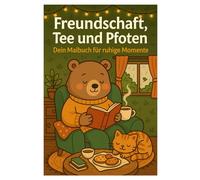 Freundschaft, Tee & Pfoten Malbuch: 50 herzerwärmende Illustrationen voller tierischer Teemomente: Für Kinder und Erwachsene zum Ausmalen und Wohlfühlen