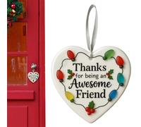 Freundschaftsanhänger für Freundinnen | Herzförmiger Keramikanhänger | Liebevolles Geschenk | Für Baum, Auto, Spiegel, Tür, Wand, Zimmer, Schreibtisch, Freundin, Schwester, Mutter, Weihnachtsdeko