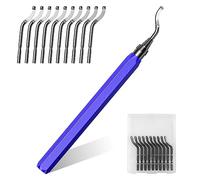 Frevoitna Cuchillas de Desbarbado Manual, Universal Desbarbador Metal con 10 Cuchillas de Repuesto, Herramienta de Desbarbado de Rotación de 360° para Acero, Plástico, Aluminio, Cobre, Impresora 3D