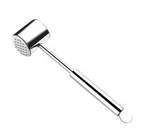 Frevoitna Martillo Carne de Acero Inoxidable 304, Ablandador de Carne de Doble Cara Martillo Ablandador Plateado 26 cm de Largo, Mazo para Carne de Cocina para Escalopes, Bistec, Ternera
