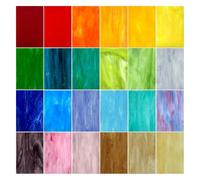 Frewurwer 24 Piezas de Hojas de Vidrio Templado de 4 X 6 Pulgadas Colores Vibrantes Suministros de Vidrio Artístico Paquete Variado para Manualidades, Atrapa Rayos de Sol, Decoración