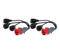 Frewurwer 2X Adaptador CEE, Divisor de Alta Corriente, Enchufe de 400 V y 16 A A Cable de Extensión de Acoplamiento de 3 X 230 V.
